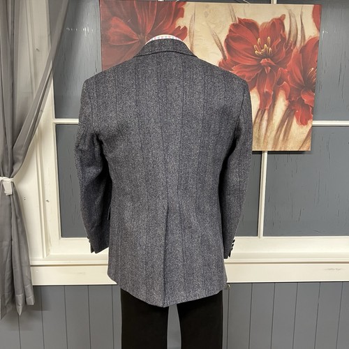 Vintage Pendleton Tweed Blazer Jacket Sport Coat Mens 42R Wool Blue Herringbone - Picture 3 of 11
