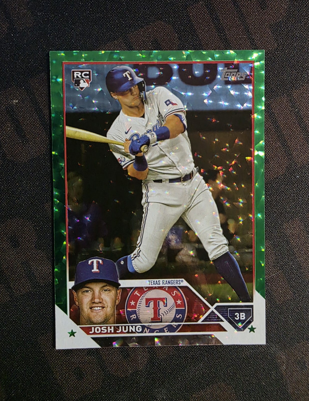 2023 Topps Series 2 Josh Jung Texas Rangers #529 Green Foil RC /499 Rookie