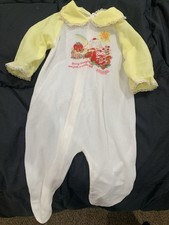 Vintage 1980  s Girl  s Size 0-3 Months Strawberry Shortcake Baby Jumpsuit