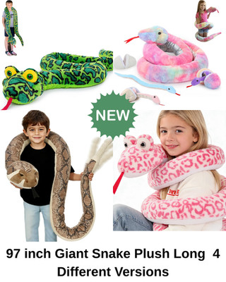 MaoGoLan 97 inch Giant Snake Plush Long Stuffed Snake Toy Realistic Python Stuff
