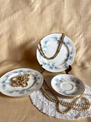 Vintage 3 Dessertteller /Unterteller Bone China  Vergoldeter Rand Royal Standard