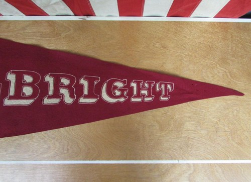 Vintage 1930er Albright College Wollfilz großer Schulwimpel rot/weiß 35" PA. - Bild 3 von 7