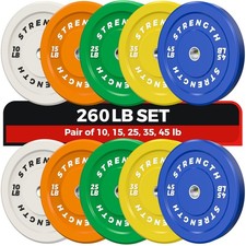 Premium Color-Coded Rubber Bumper Plates Set