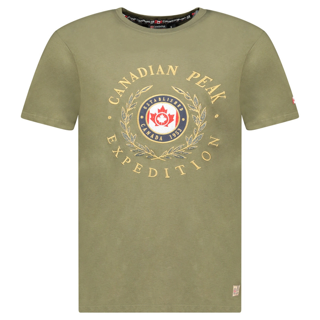 Canadian Peak JIGEREAK Herren GrünT-Shirt Alltag Outdoor (RBMSZ1228H/CP-KAKI)