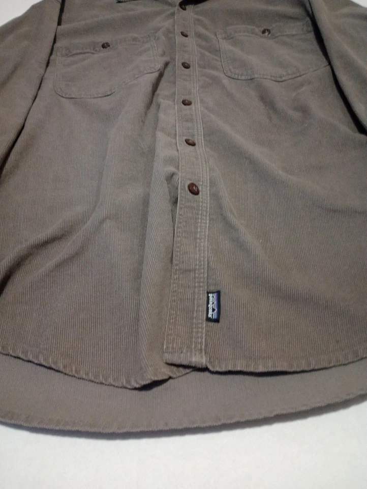 Camisa Patagonia Abotonada Para Hombre L Gris Lado del Arranque Micro Pana Manga Larga Foto 2 de 4