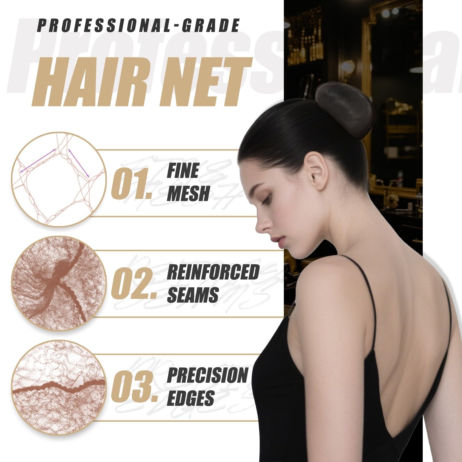 Hair Net 100 Pcs, Smilco 22 Inches Hair Nets Elasticity Invisible Elastic