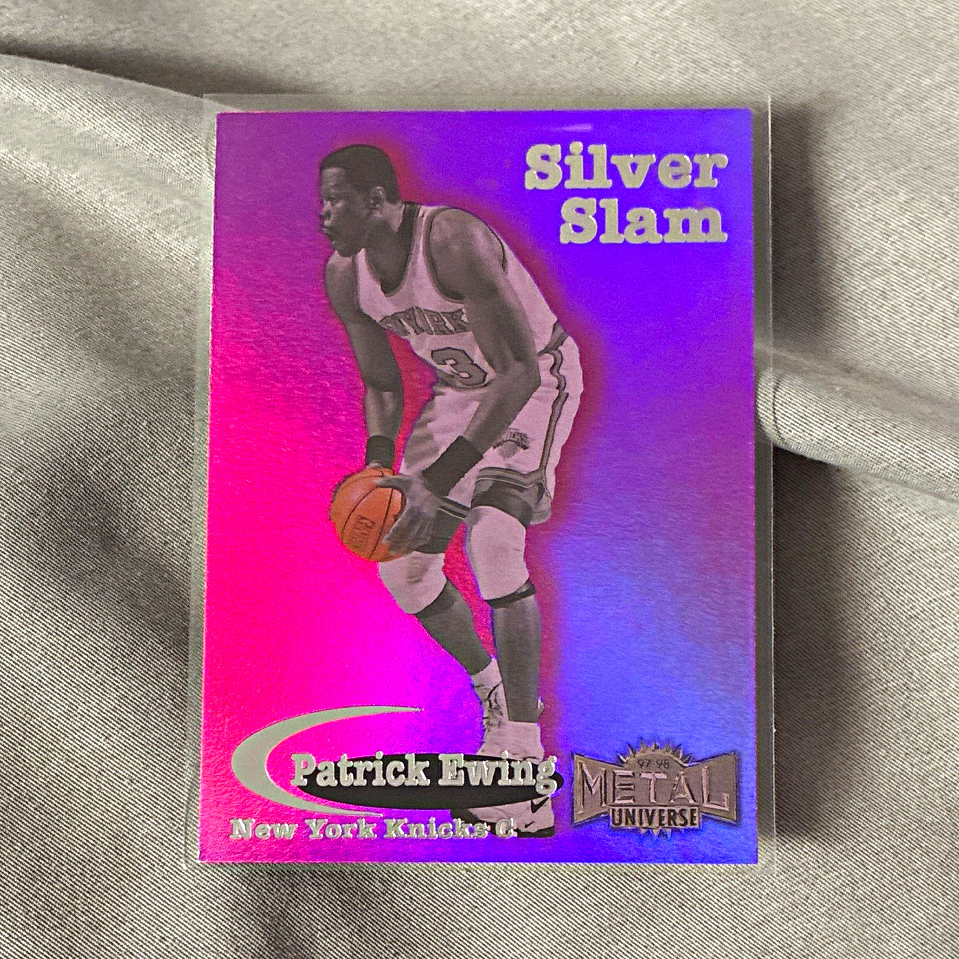 SkyBox 1997-98 Metal Universe Silver Slam Insert Patrick Ewing #18 SS Knicks