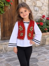 NEW-ALBANIA-KOSOVA-TRADITIONAL-FOLK-COSTUM-WAISTCOAT-XHAMADAN-GIRL-KIDS 3-5 YEAR