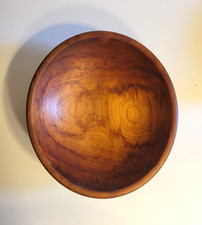 Vintage Wooden Farmhouse Hand Turned From 1 Pc. Of Wood Dough or Salad Bowl