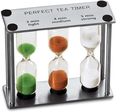3-In-1 Perfect Tea Timer, Includes 3, 4, and 5 Minute Sand Hourglas