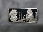 Silver 500 Grains Bar Ingot Franklin Mint Thomas Jefferson Greatest American