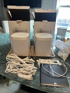 Pair of Sonos One A100 White Wifi Speakers Tested & Working In Original Box
