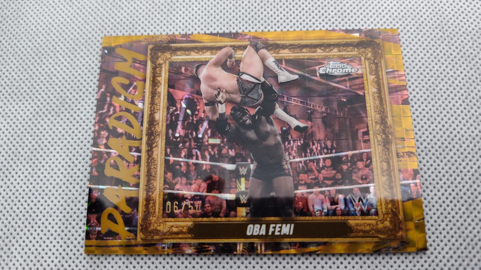 2025 Topps Chrome WWE - Paradigm Oba Femi #PAR-OFM Gold Geometric Refractor /50
