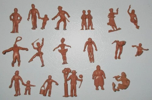 Marx 1950s Super Circus Vinyl Salmon Colored Performers Complete Set