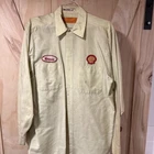 Vintage Shell Gas and Oil Service Station Uniform Shirt Long Sleeve  USA M-RG