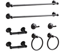 Juego de accesorios de ba o en negro mate, barras para toallas ajustables y exte
