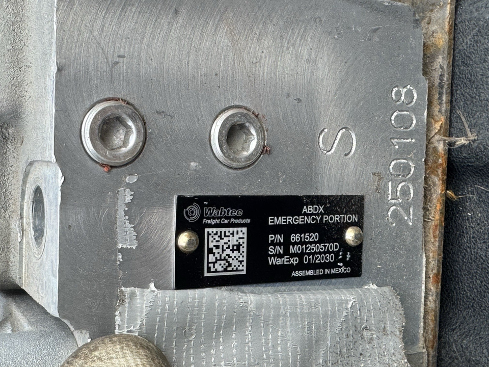 Abdx WABCO WABTEC 661520 ABDX EMERGENCY PORTION VALVE RAILWAY TRAIN ...