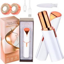 Facial Hair Remover for Women  Men, Rechargeable Face Razor with LED Light, 2 R