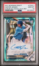 2021 BOWMAN DRAFT CHROME DP AUTOS #CDACJ CARTER JENSEN 130/199 PSA 10 AUTO