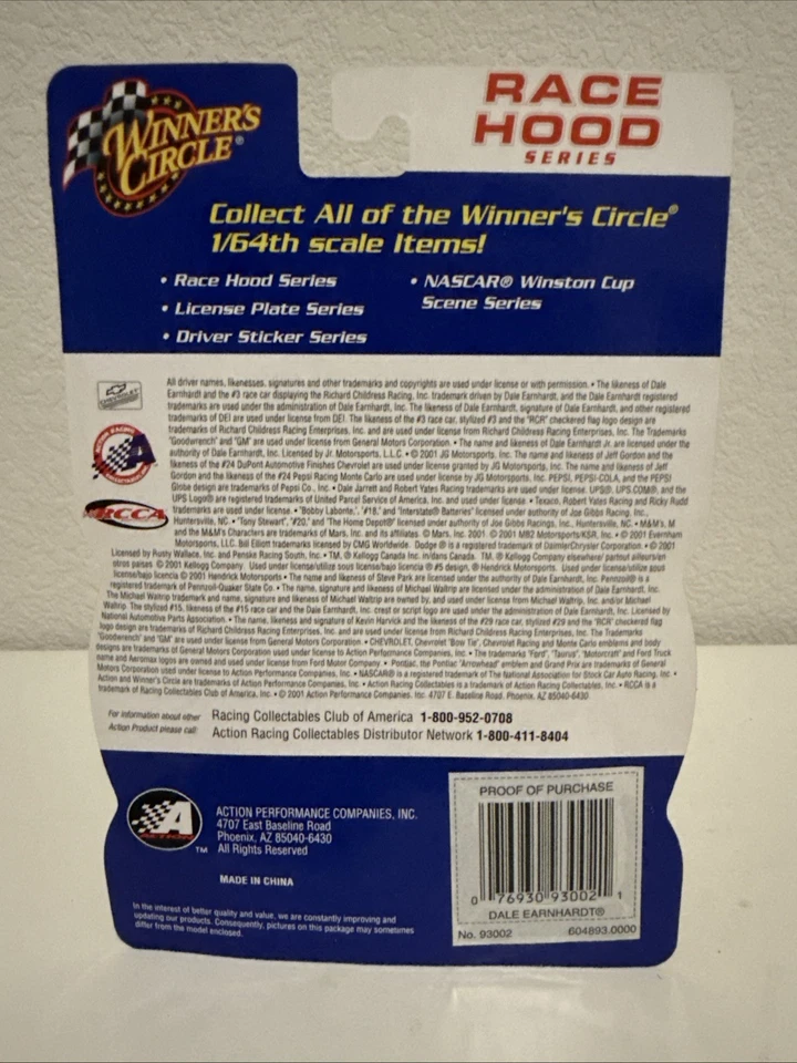 Winners Circle 2001 1:64 diecast Dale Earnhardt 3 GM Goodwrench Oreo Hood Series Foto 2 de 2
