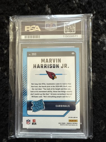 2024 Panini Donruss Marvin Harrison Jr. #393 Optic Preview Red & Green Prizm - Picture 2 of 2