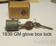 1939 Chevrolet Pontiac OldsmobileCadillac Glove box lock with GM keys NOS