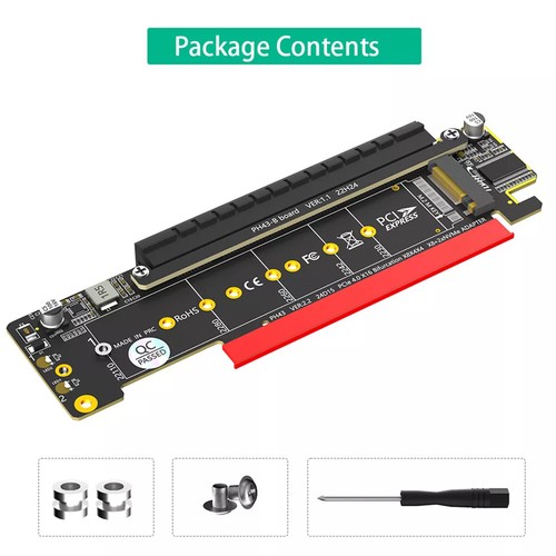 PCIe 4.0 X16 to Dual NVMe and 1xMore PCIe x16 x8 Signal Adapter for M.2 NVMe SSD - Photo 8/9