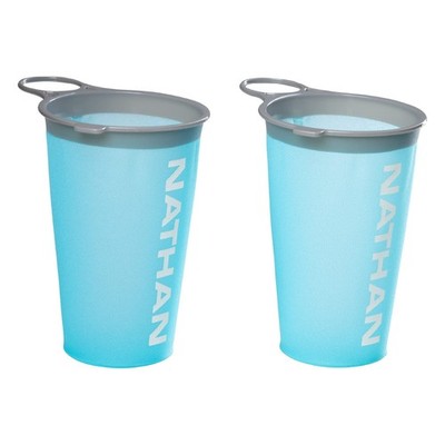 2 Pack Reuseable Race Day Cup, Blue Me Away, White, Collapsible, Running, Travel