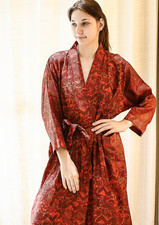 Pure Silk Kimono / Recycled Sari Robe / Handmade Resort Wear PS KMO5230
