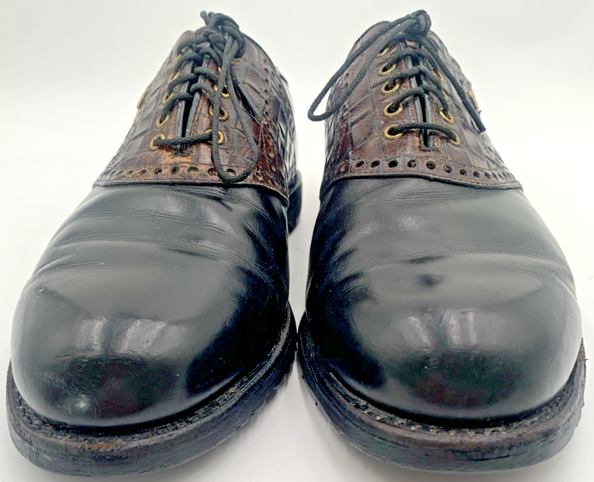 Footjoy Classics Dry Saddle Leather/Crocodile 55516 Black/Brown 9D