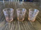 Vintage~Pink Pillar Optic depression glass 1.5 Oz Whiskey shot glass~ Set Of 3