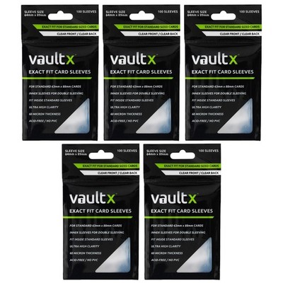 Vault X Exact Fit Sleeves (500 Pack) Perfect Inner Sleeves for Trading Cards,...