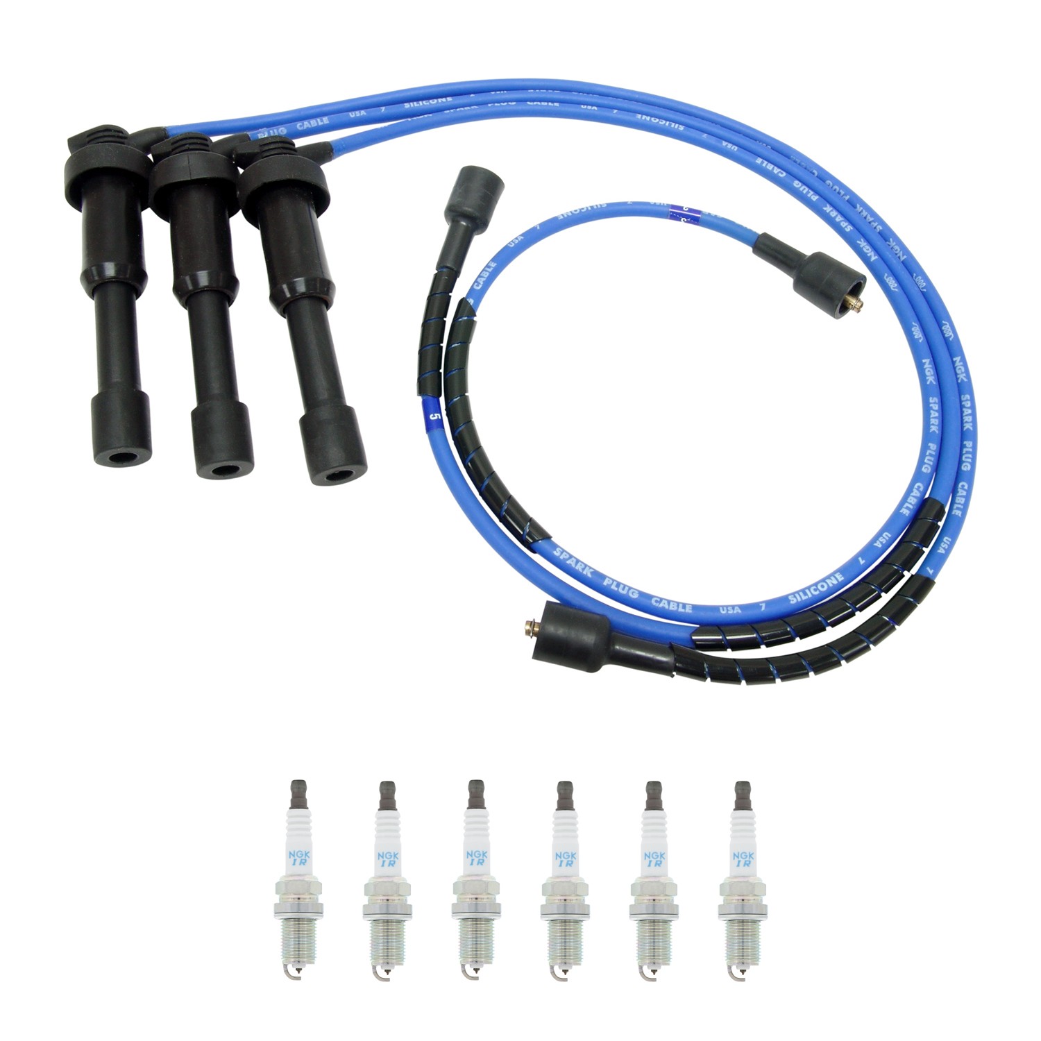 NGK Wire Set  6 Laser Iridium Spark Plugs Kit for Amanti Santa Fe 3.5L V6 DOHC