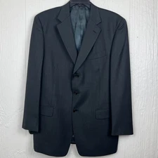 Tallia Uomo Blazer dress jacket men’s 44L 100% Worsted wool super 100’s Black