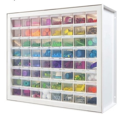 IRIS Kleinteile Organizer - Näh- und Bastelbedarf Aufbewahrungsschrank,