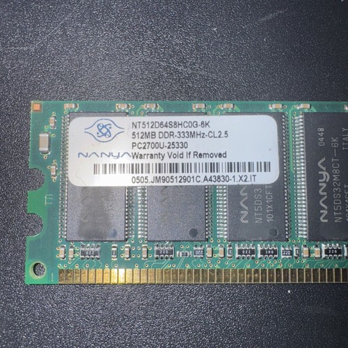Nanya 512MB DDR-333MHz CL2.5 | 333MHz DDR DIMM RAM (Pre-Owned, Working) - Picture 3 of 4