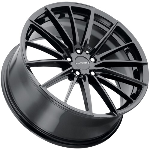 Vision 473 Axis 16x7.5 5x112 +38mm Gloss Black Wheel Rim 16" Inch - Picture 3 of 8