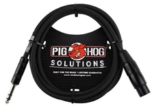 Pig Hog 6 ft 1.8m Balanced Audio Cable TRS Male to XLR Male Pro Heavy Duty Black
