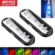 2x Magnetic Car Door Safe Signal Lamp RGB LED Light Welcome Courtesy Indicator