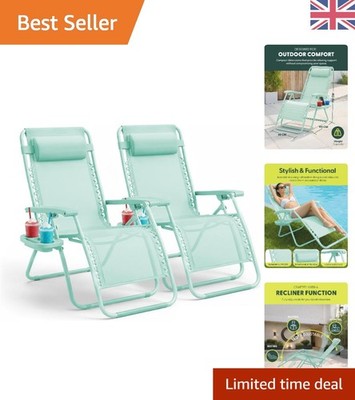 Verstellbare Zero Gravity Loungesessel - 2er Set stilvolle neuwertige Outdoor Liegen
