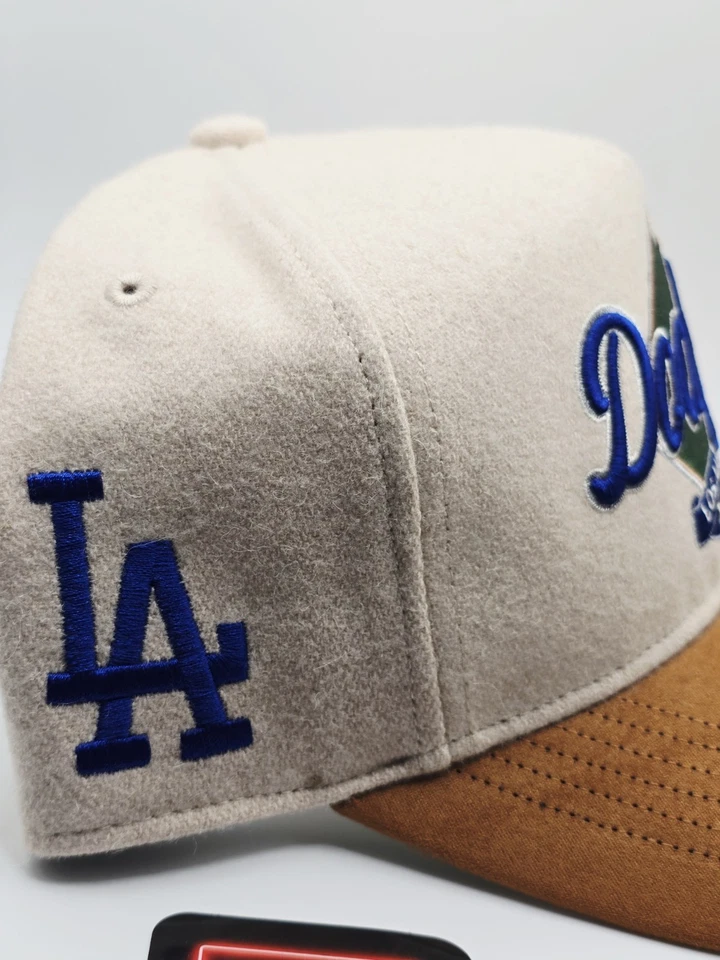 Los Angeles Dodgers '47 Marca Diamante Enganche Snapback Sombrero Gamuza Ala Verde UV Foto 2 de 4