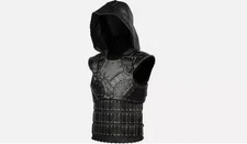 NEW Medieval Knight Leather Armor Larp SCA Leather viking Breastplate with hood