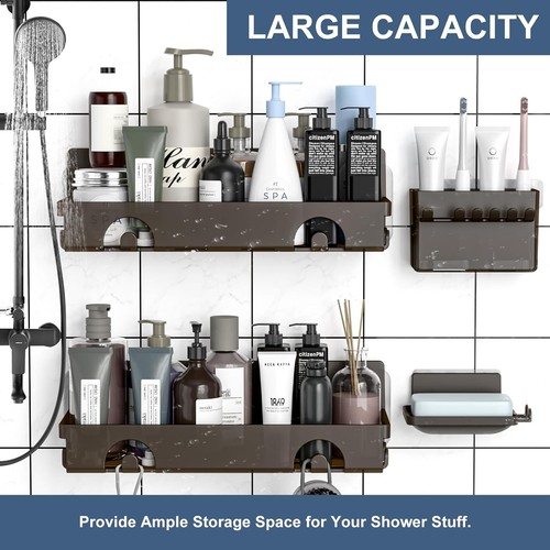 Duschcaddy 4 Stück, selbstklebender Organizer für Bad Küche Aufbewahrung,...  - Bild 5 von 7