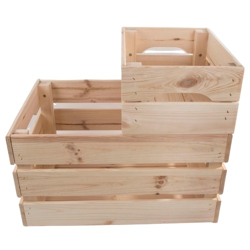 Wooden Crates Storage Boxes /2 Sizes/ Plain Unpainted Pinewood To Decorate Craft - Picture 6 of 40