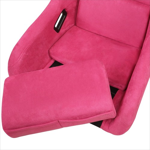 NRG Fushia Vegan Micro Fiber Fixed Back Racing Bucket Seat Large w/Mount Bracket - Picture 7 of 7