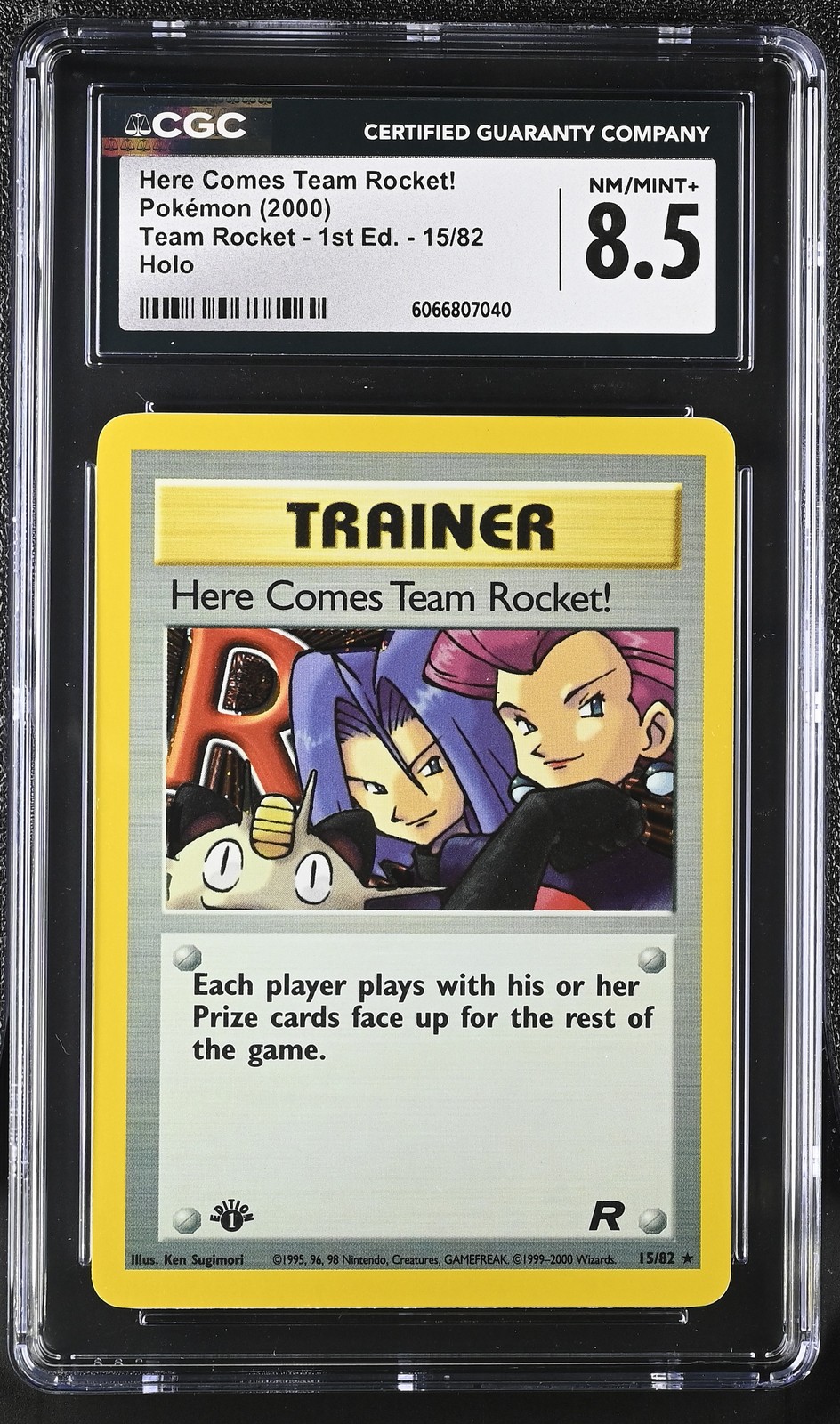 CGC 8.5 Here Comes Team Rocket! Team Rocket 1st Edition 15/82 Holo Pokemon Card