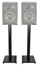 Black 29" Steel Bookshelf Speaker Stands For Dual LU43PB Bookshelf Speakers