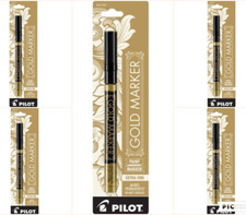 Pilot Perm Paint Marker X-Fine 0.5mm Point Gold 5/Pk Office School Home Writing