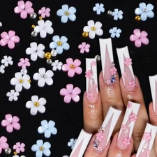 Acrylic Crystal 3D Flower Bead Nail Art Decoration Cute Mixed Size DIY Manicure✔