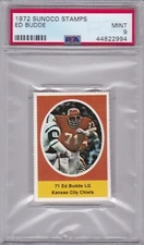 1972 SUNOCO STAMPS #267 ED BUDDE PSA 9 MINT KANSAS CITY CHIEFS 1/3 0 higher